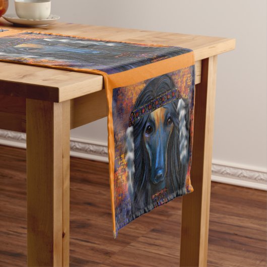 Afghan Hound Southwestern Art Kurzer Tischläufer (Beispiel)