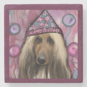 Afghan Hound Steinuntersetzer (Vorderseite)