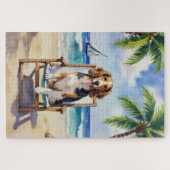 Afghan Hound Strand Szene Puzzle (Horizontal)