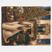 Afghan Hound Urlaub Fleecedecke (Vorderseite (Horizontal))
