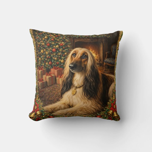 Afghan Hound Urlaub  Kissen (Vorderseite)