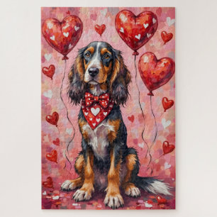 Afghan Hound Valentine Hund Kunst mit Herzen Puzzle