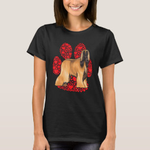 Afghan Hound Valentinstag Hunde Liebe Pfote T-Shirt