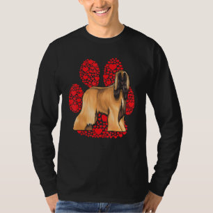 Afghan Hound Valentinstag Hunde Liebe Pfote T-Shirt
