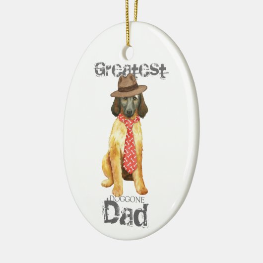 Afghan Hound Vater Keramik Ornament (Links)