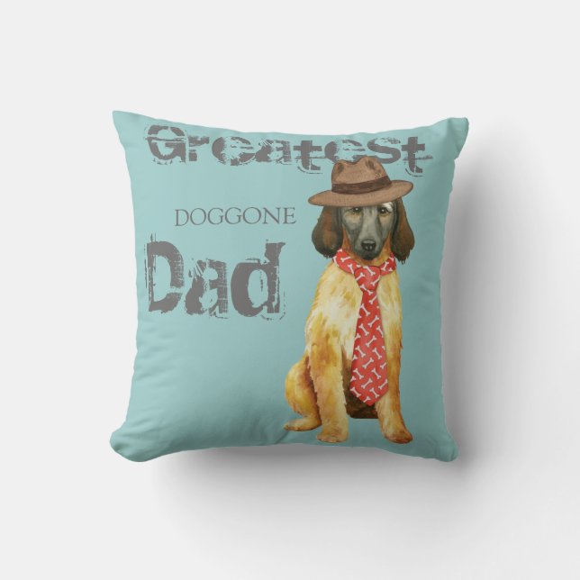 Afghan Hound Vater Kissen (Vorderseite)