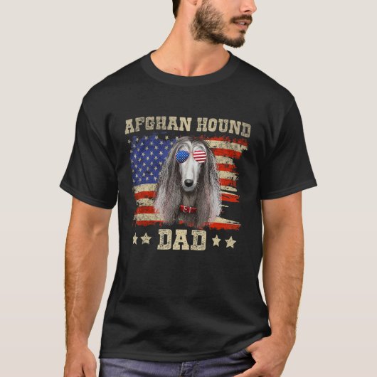 Afghan Hound Vater Merica American Flag Hunde Männ T-Shirt (Vorderseite)