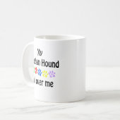 Afghan Hound Walks Design Kaffeetasse (Vorderseite Links)