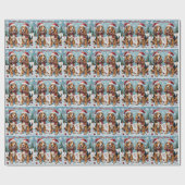 Afghan Hound-Wasserfarben-Weihnachtsdesign Geschenkpapier (Flach)
