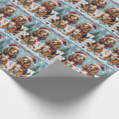 Afghan Hound-Wasserfarben-Weihnachtsdesign Geschenkpapier (Ecke)