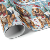 Afghan Hound-Wasserfarben-Weihnachtsdesign Geschenkpapier (Rolleneckpunkt)