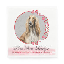 Afghan Hound Wedding Napkins mit Hogs Foto