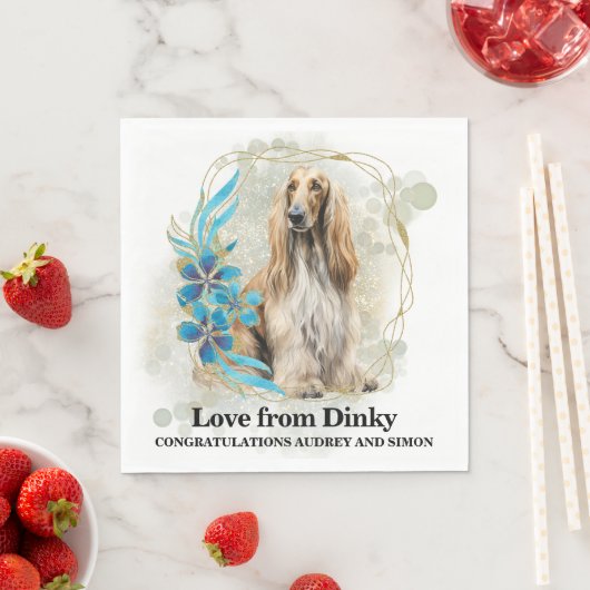 Afghan Hound Wedding Napkins mit Hogs Foto Serviette (Beispiel)