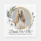 Afghan Hound Wedding Napkins mit Hogs Foto Serviette (Vorderseite)