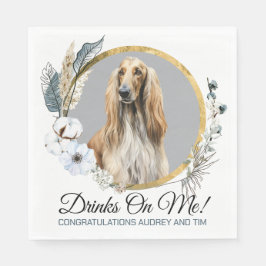 Afghan Hound Wedding Napkins mit Hogs Foto Serviette