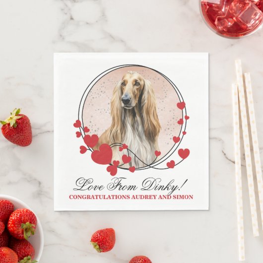 Afghan Hound Wedding Napkins mit Hogs Foto Serviette (Beispiel)