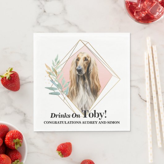 Afghan Hound Wedding Napkins mit Hogs Foto Serviette (Beispiel)