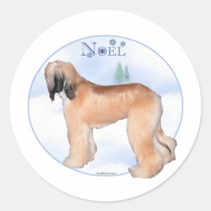 Afghan Hound Weihnachten - Aufkleber