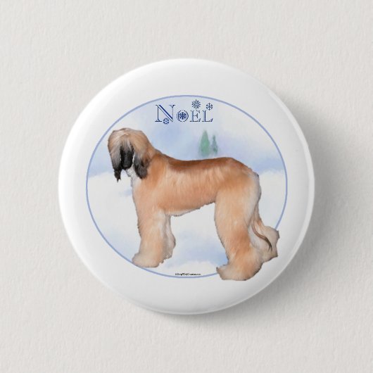Afghan Hound Weihnachten - Schaltfläche Button (Vorderseite)