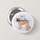 Afghan Hound Weihnachten - Schaltfläche Button (Vorne & Hinten)