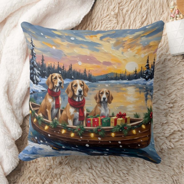 Afghan Hound Weihnachtsboot Urlaub Kissen (Decke)