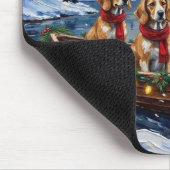 Afghan Hound Weihnachtsboot Urlaub Mousepad (Ecke)
