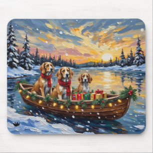 Afghan Hound Weihnachtsboot Urlaub Mousepad
