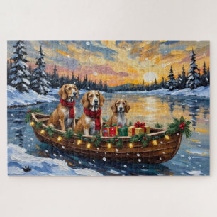 Afghan Hound Weihnachtsboot Urlaub Puzzle