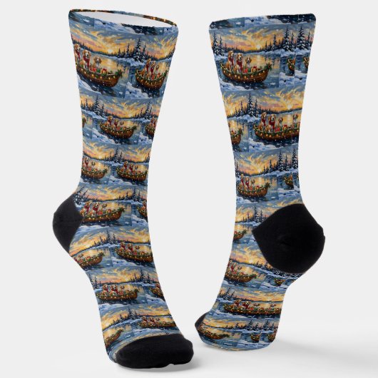 Afghan Hound Weihnachtsboot Urlaub Socken (Gewinkelt)