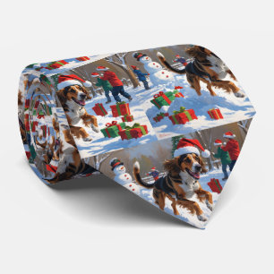 Afghan Hound Weihnachtsfestliche Schneeszene Krawatte