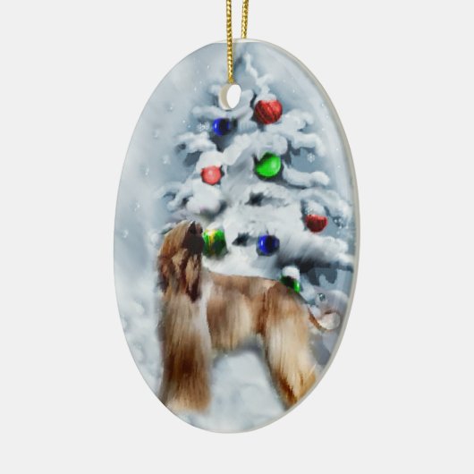 Afghan Hound Weihnachtsgeschenke Keramikornament (Links)