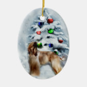 Afghan Hound Weihnachtsgeschenke Keramikornament (Vorne)