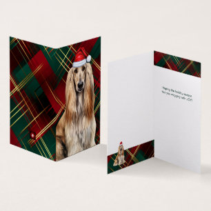 Afghan Hound Weihnachtshund mit Holiday Plaid