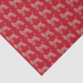 Afghan Hound Weihnachtshund Silhouette Red Seidenpapier (Detail)