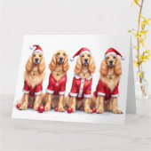 Afghan Hound Weihnachtskleid Santa Hut Karte (Gelbe Blume)
