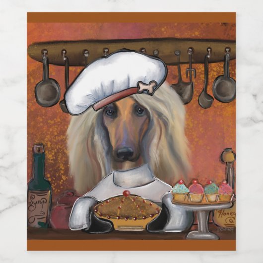 AFGHAN HOUND WEINETIKETT (Einzelnes Label)