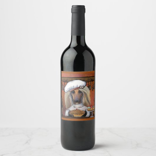 AFGHAN HOUND WEINETIKETT (Vorderseite)