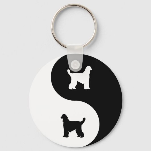 Afghan Hound Yin Yang Schlüsselanhänger (Vorderseite)