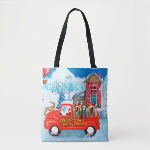 Afghan Hounds Hund im Weihnachtslieferwagen Schnee Tasche
