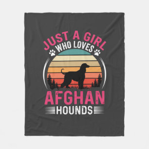 Afghan Hounds Retro Sonnenuntergang Hunde Liebhabe Fleecedecke
