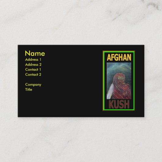 AFGHAN KUSH VISITENKARTE (Vorderseite)