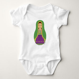 Afghan Matryoshka Baby Bodysuit Strampler