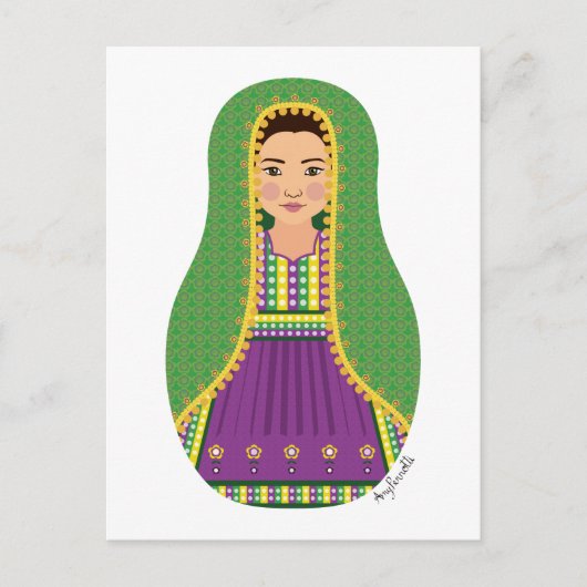 Afghan Matryoshka Postcard Postkarte (Vorderseite)