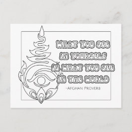 Afghan Proverb Coloring Card Postkarte