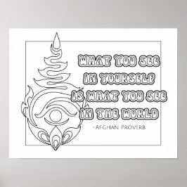 Afghan Proverb Coloring Poster