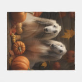 afghan Puppy Autumn Delight Pumpkin Fleecedecke (Vorderseite (Horizontal))
