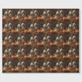 afghan Puppy Autumn Delight Pumpkin Geschenkpapier (Flach)