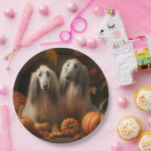 afghan Puppy Autumn Delight Pumpkin Pappteller (Party)