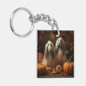 afghan Puppy Autumn Delight Pumpkin Schlüsselanhänger (Vorderseite links)