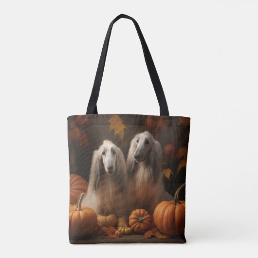 afghan Puppy Autumn Delight Pumpkin Tasche (Rückseite)